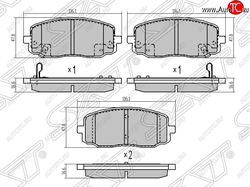 979 р. Колодки тормозные SAT (передние)  Hyundai i10  PA (2007-2013), KIA Picanto  1 SA хэтчбэк 5 дв. (2003-2007)  с доставкой в г. Кемерово