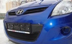 1 469 р. Сетка на бампер Russtal (черная) Hyundai i20 PB хэтчбэк дорестайлинг (2008-2012)  с доставкой в г. Кемерово. Увеличить фотографию 4