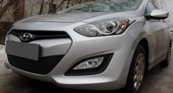 1 839 р. Сетка на бампер Russtal (черная) Hyundai I30 2 GD дорестайлинг, хэтчбэк 5 дв. (2011-2015)  с доставкой в г. Кемерово. Увеличить фотографию 5