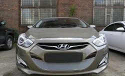2 349 р. Сетка на бампер Russtal (хром) Hyundai I40 1 VF дорестайлинг седан (2011-2015)  с доставкой в г. Кемерово. Увеличить фотографию 2