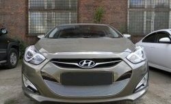 2 349 р. Сетка на бампер Russtal (хром) Hyundai I40 1 VF дорестайлинг седан (2011-2015)  с доставкой в г. Кемерово. Увеличить фотографию 3