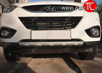 4 749 р. Накладка на передний бампер CT Hyundai IX35 LM дорестайлинг (2009-2013) (Неокрашенная)  с доставкой в г. Кемерово