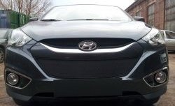 2 089 р. Сетка на бампер Russtal (черная) Hyundai IX35 LM дорестайлинг (2009-2013)  с доставкой в г. Кемерово. Увеличить фотографию 4