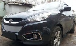 2 199 р. Сетка на бампер Russtal (хром) Hyundai IX35 LM дорестайлинг (2009-2013)  с доставкой в г. Кемерово. Увеличить фотографию 2