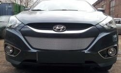 2 199 р. Сетка на бампер Russtal (хром) Hyundai IX35 LM дорестайлинг (2009-2013)  с доставкой в г. Кемерово. Увеличить фотографию 3