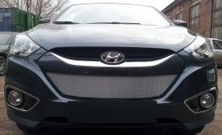 2 199 р. Сетка на бампер Russtal (хром) Hyundai IX35 LM дорестайлинг (2009-2013)  с доставкой в г. Кемерово. Увеличить фотографию 4
