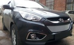 2 199 р. Сетка на бампер Russtal (хром) Hyundai IX35 LM дорестайлинг (2009-2013)  с доставкой в г. Кемерово. Увеличить фотографию 5