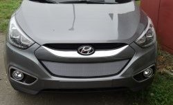 2 199 р. Сетка на бампер Russtal (хром) Hyundai IX35 LM дорестайлинг (2009-2013)  с доставкой в г. Кемерово. Увеличить фотографию 6