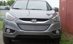 2 199 р. Сетка на бампер Russtal (хром) Hyundai IX35 LM дорестайлинг (2009-2013)  с доставкой в г. Кемерово. Увеличить фотографию 7