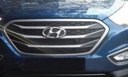 5 749 р. Хромированые накладки решетки радиатора СТ Hyundai Tucson TL дорестайлинг (2015-2018)  с доставкой в г. Кемерово. Увеличить фотографию 2