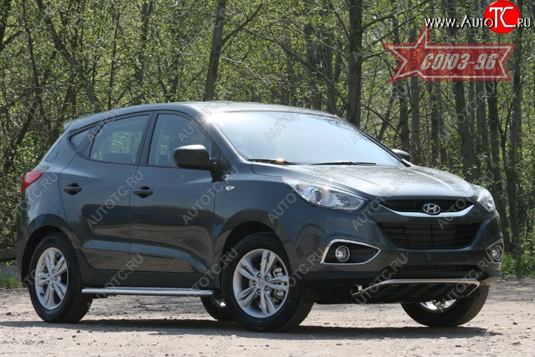 17 369 р. Защита переднего бампера с профилем Souz-96 (d42)  Hyundai IX35  LM (2009-2018) дорестайлинг, рестайлинг  с доставкой в г. Кемерово