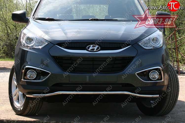 11 339 р. Защита переднего бампера одинарная Souz-96 (d42)  Hyundai IX35  LM (2009-2018) дорестайлинг, рестайлинг  с доставкой в г. Кемерово
