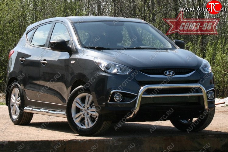 12 914 р. Защита переднего бампера Souz-96 (d60)  Hyundai IX35  LM (2009-2018) дорестайлинг, рестайлинг  с доставкой в г. Кемерово