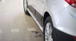 8 599 р. Защита порогов из круглой трубы диаметром 63 мм Petroil Tuning  Hyundai IX35  LM (2009-2018) дорестайлинг, рестайлинг (Нержавеющая полированная сталь)  с доставкой в г. Кемерово. Увеличить фотографию 4