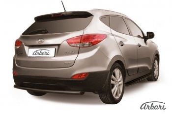 9 799 р. Защита заднего бампера Arbori (черная, 1 труба d57 mm). Hyundai IX35 LM дорестайлинг (2009-2013)  с доставкой в г. Кемерово. Увеличить фотографию 1