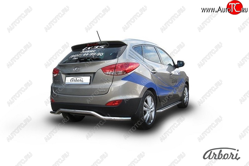 12 959 р. Защита заднего бампера Arbori (волна, нержавейка, 1 труба d57 mm). Hyundai IX35 LM рестайлинг (2013-2018)  с доставкой в г. Кемерово