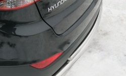 Двойная защита заднего бампера из двух труб диаметром 63 и 42 мм SLITKOFF Hyundai IX35 LM дорестайлинг (2009-2013)