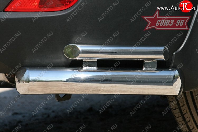 16 919 р. Защита заднего бампера из двойных боковых уголков Souz-96 (d76/42)  Hyundai IX35  LM (2009-2018) дорестайлинг, рестайлинг  с доставкой в г. Кемерово