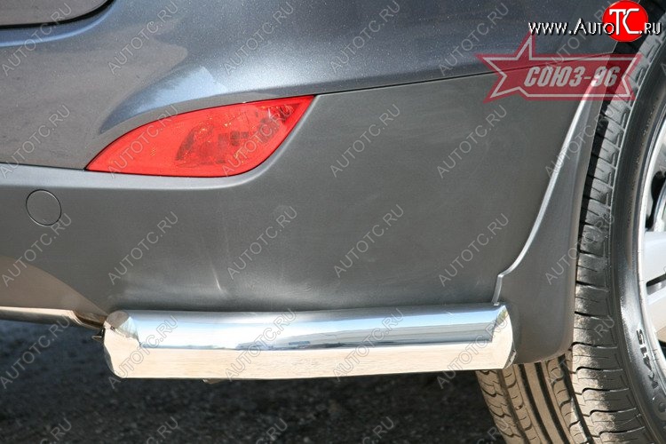 2 564 р. Защита заднего бампера из боковых уголков Souz-96 (d76) Hyundai IX35 LM дорестайлинг (2009-2013)  с доставкой в г. Кемерово