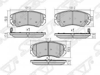 999 р. Колодки тормозные SAT (передние)  Hyundai IX35  LM (2009-2018), Hyundai Tucson  LM (2010-2017), KIA Soul ( AM,  PS) (2008-2016)  с доставкой в г. Кемерово. Увеличить фотографию 1