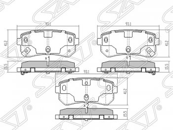 589 р. Колодки тормозные задние SAT Hyundai Tucson LM (2010-2017)  с доставкой в г. Кемерово. Увеличить фотографию 1