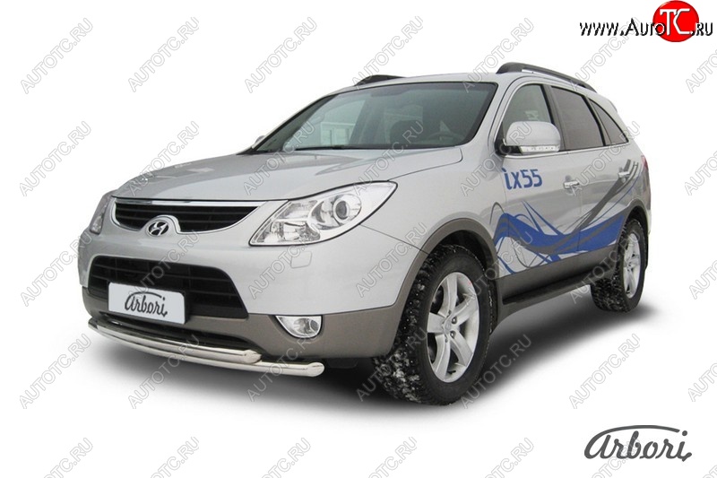 13 769 р. Защита переднего бампера Arbori (нержавейка, 2 трубы d57 и 42 mm) Hyundai IX55 EN (2006-2013)  с доставкой в г. Кемерово