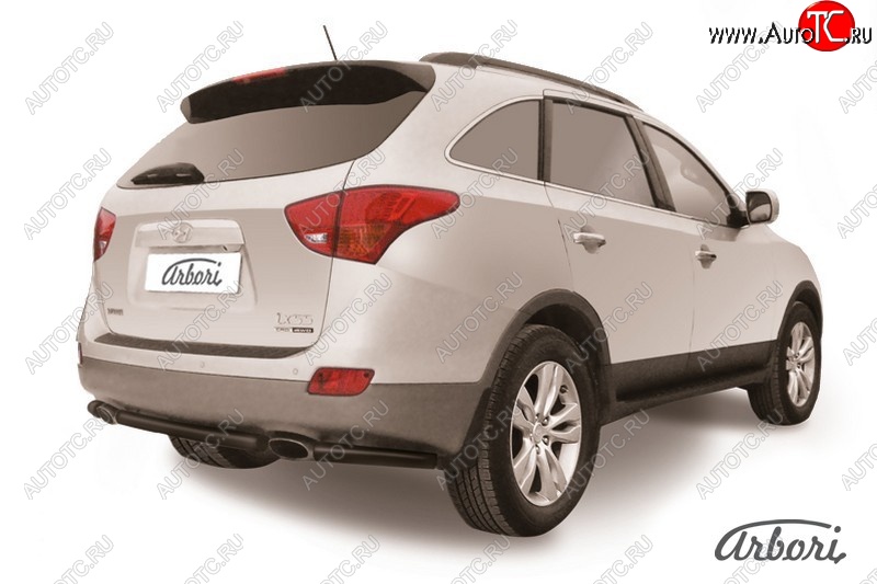 5 399 р. Защита заднего бампера Arbori (короткая, черная, 1 труба d57 mm). Hyundai IX55 EN (2006-2013)  с доставкой в г. Кемерово