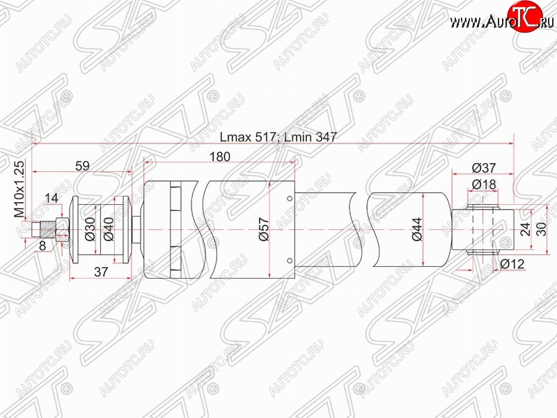 1 849 р. Амортизатор передний SAT  Hyundai Porter  HR (2005-2018), KIA Bongo  PU (2004-2025)  с доставкой в г. Кемерово