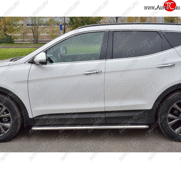 35 549 р. Широкая защита порогов с трубой диаметром 42 мм PREMIUM SLITKOFF v3  Hyundai Santa Fe  DM (2015-2019) рестайлинг  с доставкой в г. Кемерово
