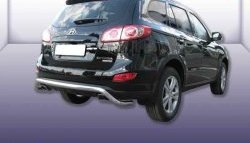 Фигурная защита заднего бампера диаметром 57 мм Slitkoff Hyundai Santa Fe  CM (2009-2012) рестайлинг