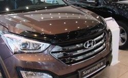 3 299 р. Дефлектор капота NovLine  Hyundai Santa Fe  DM (2012-2016) дорестайлинг  с доставкой в г. Кемерово. Увеличить фотографию 1