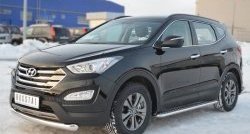 24 649 р. Широкая защита порогов SLITKOFF  Hyundai Santa Fe  DM (2012-2016) дорестайлинг  с доставкой в г. Кемерово. Увеличить фотографию 4
