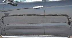 Широкая защита порогов SLITKOFF Hyundai Santa Fe  DM (2012-2016) дорестайлинг
