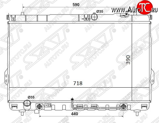 11 399 р. Радиатор двигателя SAT (трубчатый, DIESEL, АКПП) Hyundai Santa Fe SM (2000-2012)  с доставкой в г. Кемерово