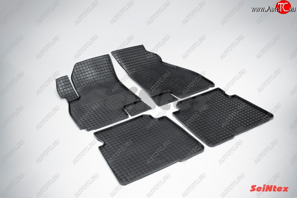 3 269 р. Износостойкие коврики в салон с рисунком Сетка SeiNtex Premium 4 шт. (резина)  Hyundai Santa Fe  SM (2000-2012)  с доставкой в г. Кемерово