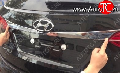 4 199 р. Верхняя накладка на крышку багажника СТ Hyundai Santa Fe DM дорестайлинг (2012-2016)  с доставкой в г. Кемерово