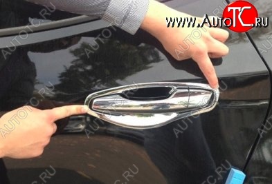 2 999 р. Накладки под ручки дверей (мыльницы) СТ Hyundai Santa Fe DM дорестайлинг (2012-2016) (Неокрашенные)  с доставкой в г. Кемерово
