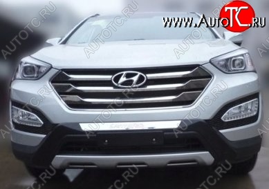 14 399 р. Накладка на передний бампер CT v2 Hyundai Santa Fe DM дорестайлинг (2012-2016) (Неокрашенная)  с доставкой в г. Кемерово