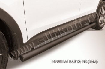 Защита порогов из трубы d76 Slitkoff Hyundai Santa Fe  DM (2012-2016) дорестайлинг