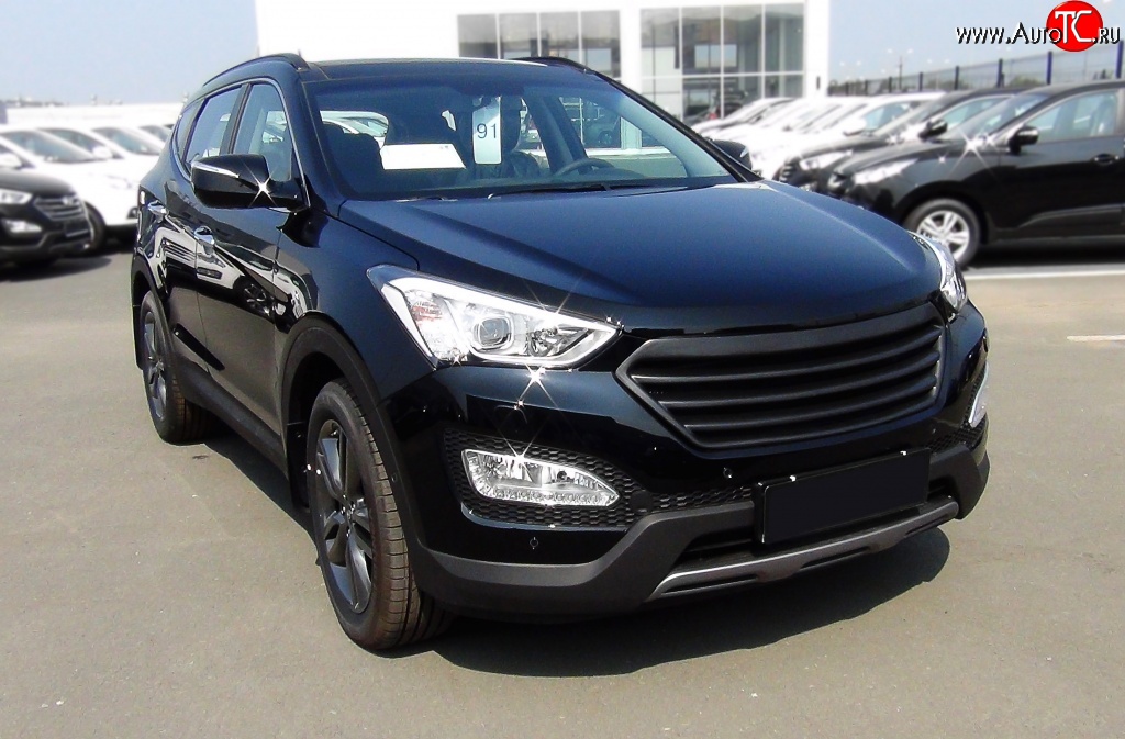 6 849 р. Решётка радиатора RA Hyundai Santa Fe DM дорестайлинг (2012-2016) (Поверхность глянец (под окраску), Неокрашенная)  с доставкой в г. Кемерово