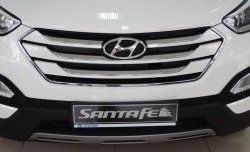 1 469 р. Сетка на бампер Russtal (черная)  Hyundai Santa Fe  DM (2012-2016) дорестайлинг  с доставкой в г. Кемерово. Увеличить фотографию 1