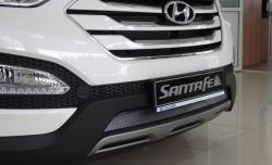 1 539 р. Сетка на бампер Russtal (хром)  Hyundai Santa Fe  DM (2012-2016) дорестайлинг  с доставкой в г. Кемерово. Увеличить фотографию 3