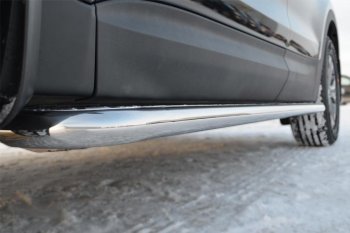 Широкая защита порогов из трубы d42 мм SLITKOFF v2 Hyundai Santa Fe  DM (2012-2016) дорестайлинг
