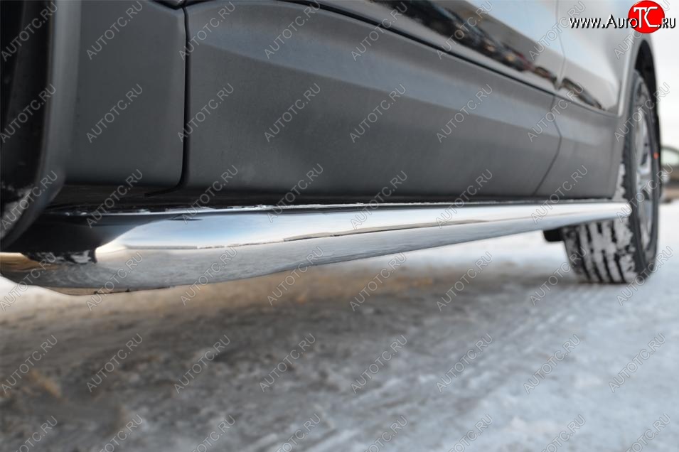 22 999 р. Широкая защита порогов из трубы d42 мм SLITKOFF v2  Hyundai Santa Fe  DM (2012-2016) дорестайлинг  с доставкой в г. Кемерово