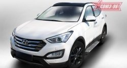 9 674 р. Пороги из алюминиевого профиля Souz-96  Hyundai Santa Fe  DM (2012-2016) дорестайлинг  с доставкой в г. Кемерово. Увеличить фотографию 2