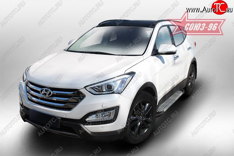 9 674 р. Пороги из алюминиевого профиля Souz-96  Hyundai Santa Fe  DM (2012-2016) дорестайлинг  с доставкой в г. Кемерово