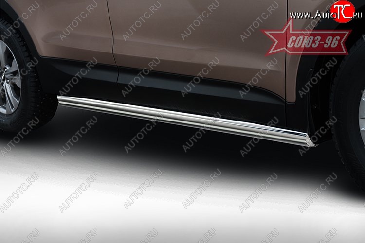 15 389 р. Защита порогов из овальной трубы Souz-96 (d75х42) Hyundai Santa Fe DM дорестайлинг (2012-2016)  с доставкой в г. Кемерово