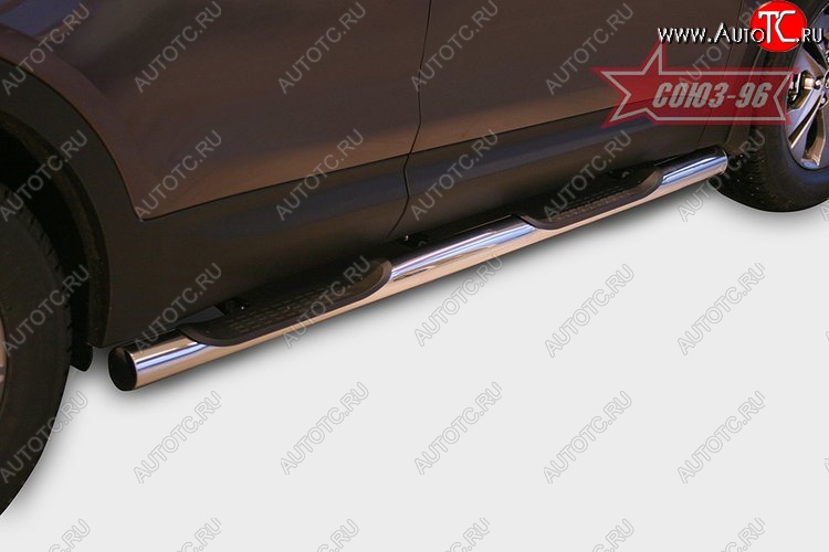 16 199 р. Защита порогов с проступью Souz-96 (d76) Hyundai Santa Fe DM дорестайлинг (2012-2016)  с доставкой в г. Кемерово