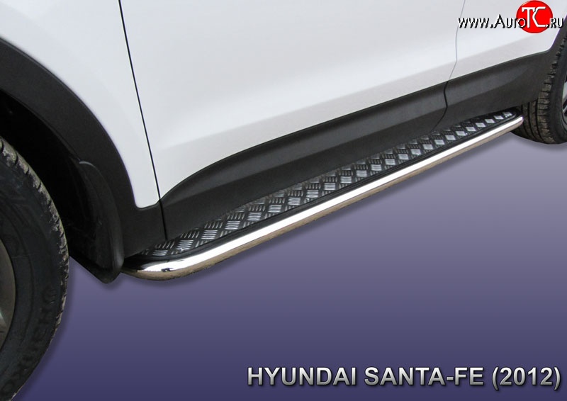 15 349 р. Широкая защита порогов с трубой диаметром 42 мм Slitkoff  Hyundai Santa Fe  DM (2012-2016) дорестайлинг  с доставкой в г. Кемерово