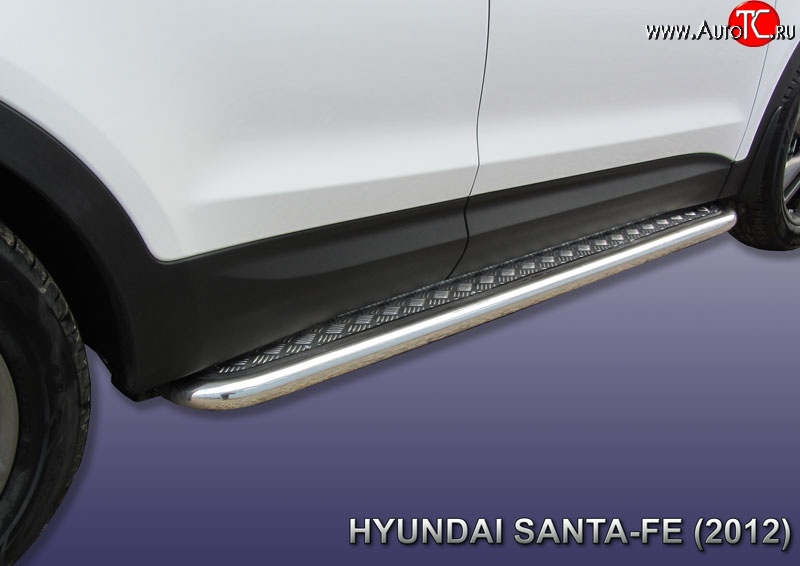 16 799 р. Широкая защита порогов с трубой диаметром 57 мм Slitkoff  Hyundai Santa Fe  DM (2012-2016) дорестайлинг  с доставкой в г. Кемерово